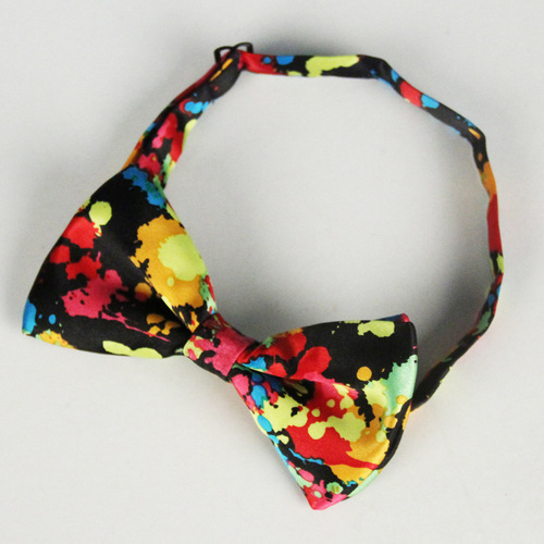 Polyester silk trendy printed cartoon adult men's performance wedding banquet business bow tie bow manufacturer wholesale