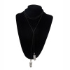 Fashionable velvet polyurethane universal long sweater, necklace, European style, simple and elegant design