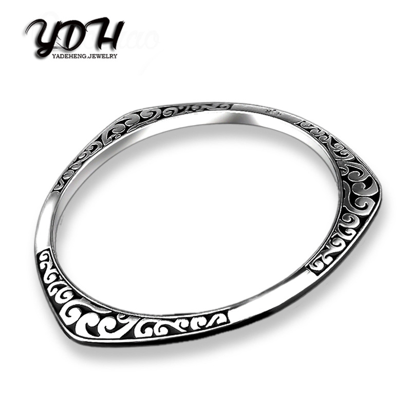 跨境饰品 工厂批发泰银手镯 更新高质量时尚抹黑手饰加盟代理