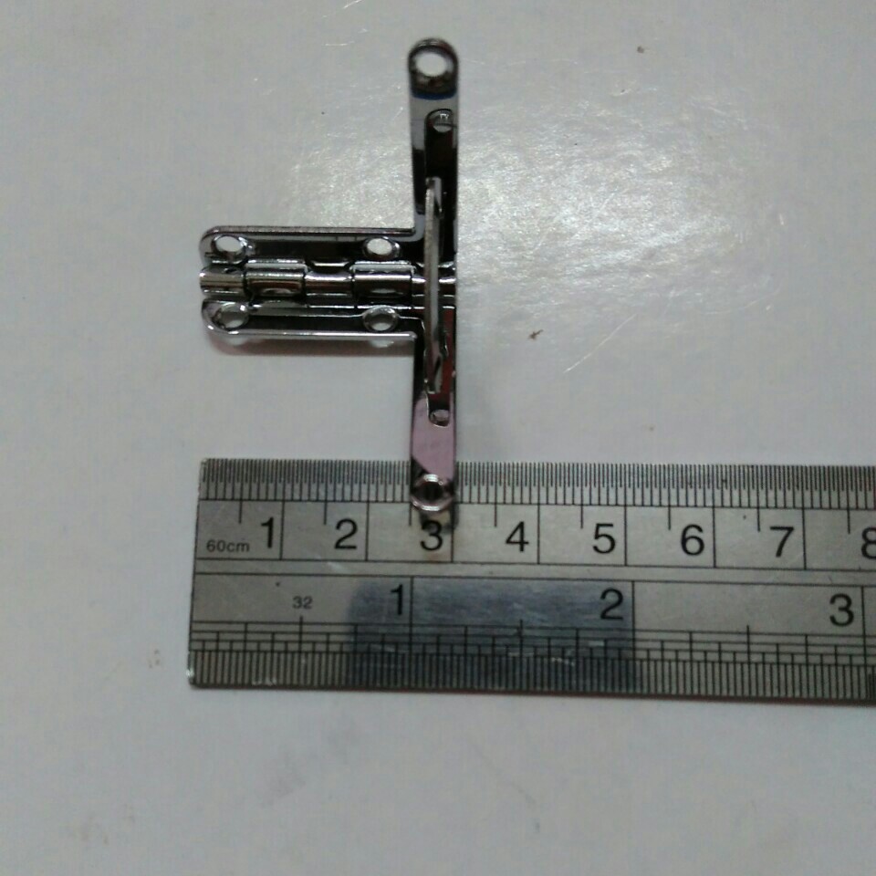 箱包礼品盒五金配件挂铬色31*33圆角支架合页