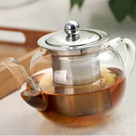 手工玻璃茶壶不锈钢茶漏过滤透明日式玻璃花茶壶套装泡茶养生壶