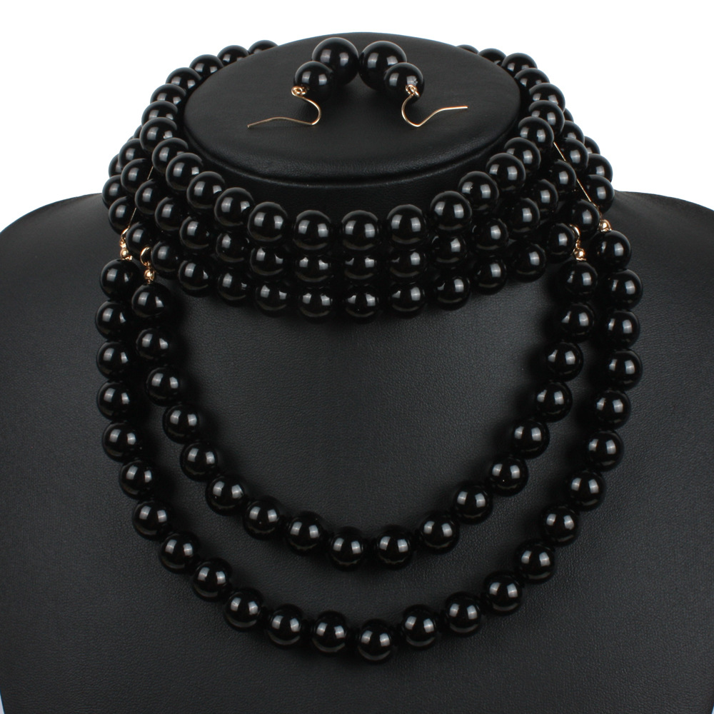 Occident and the United States pearlNecklace Set (Gold)NHCT0012-Gold