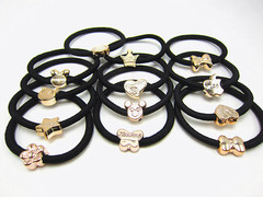 Promotional small gifts 2 yuan store Korean style hair accessories imitation metal crown rubber band hair rope gold bead hair ring wholesale