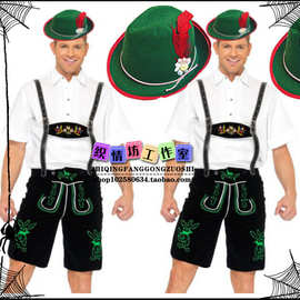 德国啤酒节服装 吊带裤套装 男款万圣节cosplay角色扮演服务生服