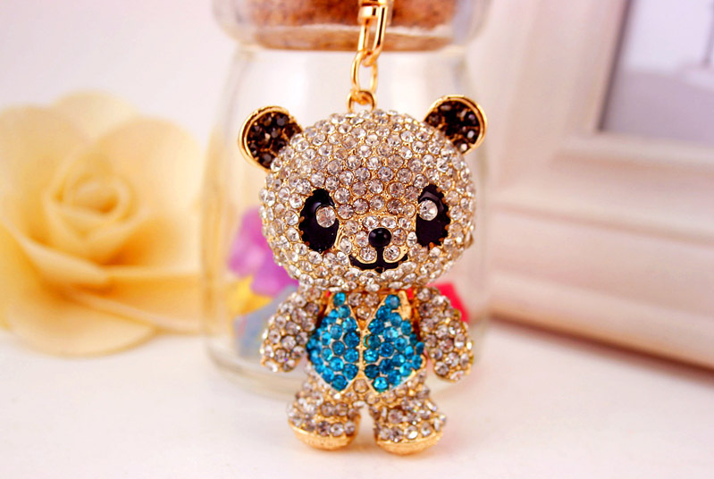 Porte-clés Panda Rouge Serti De Diamants display picture 7