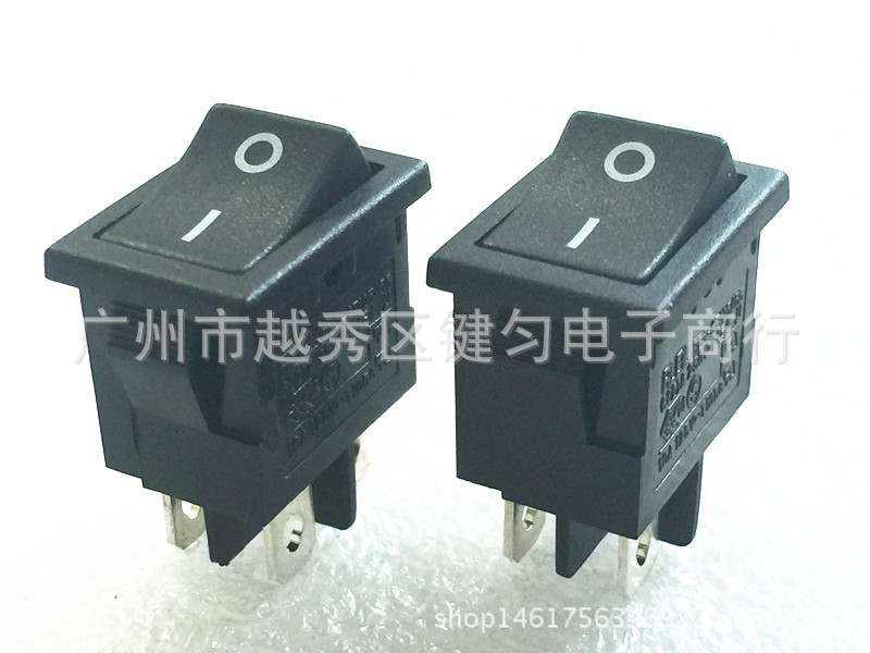 供应RLEIL牌子船型开关 黑色四脚大电流16A船型开关 带认证