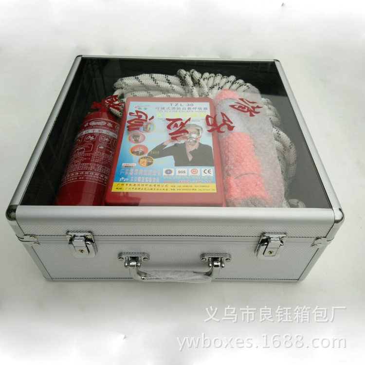 源头厂家批发铝合金家庭消防应急箱灭火逃生套装箱火警119箱