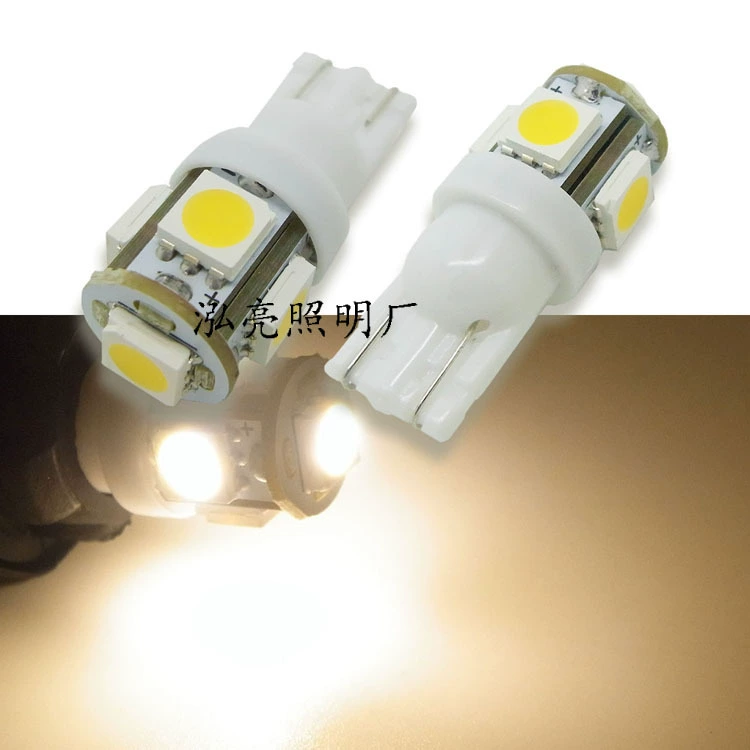 Светодиодный автомобильный световой знак Light 6v T10 W5W 5SMD 5050 LED Warm White