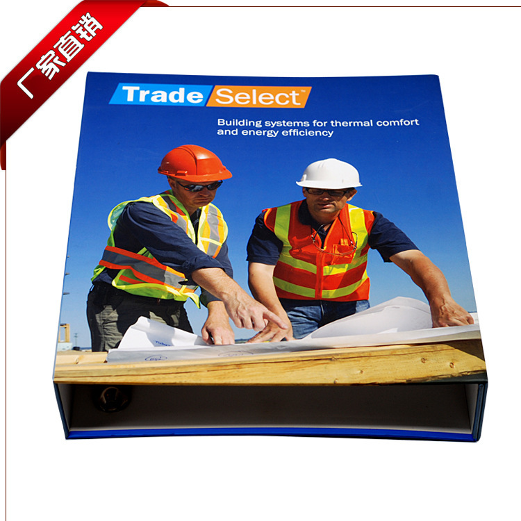 厂家直销 彩印 纸质文件夹定制LOGO办公文件夹A4活页夹资料夹定做