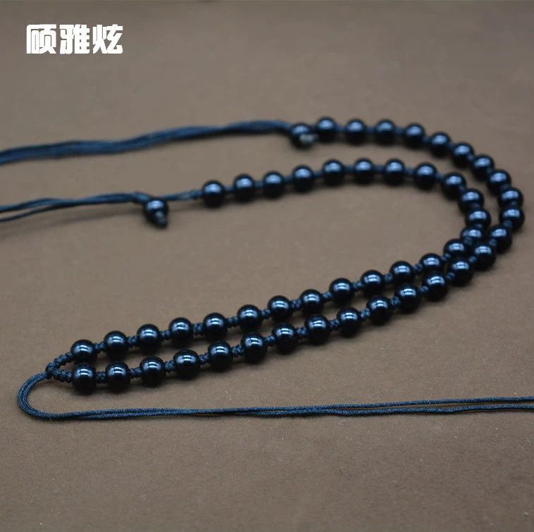 Плетёный ремень handmade, круглые бусины, жемчужная нить, подвеска нефрит, 6 мм, оптовый