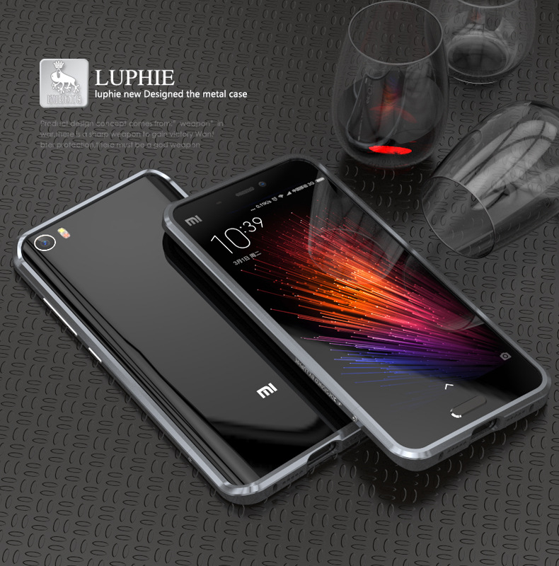 Luphie Blade Sword Slim Light Aluminum Bumper Metal Shell Case for Xiaomi Mi 5