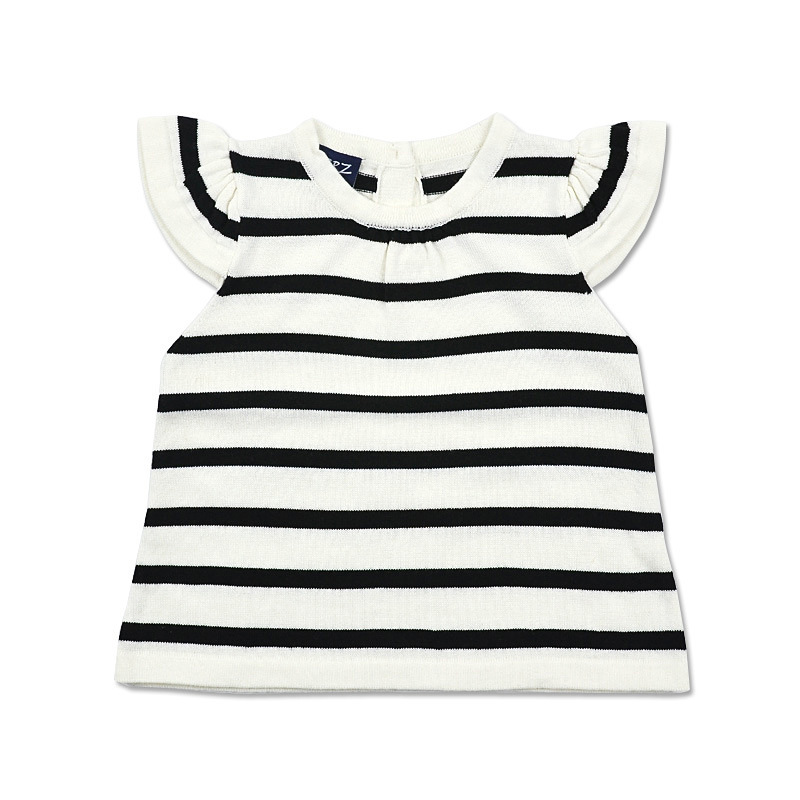 欧美风ins童装批发加工定制 一件代发中小女童短袖针织衫|ms