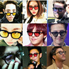Fashionable sunglasses, retro glasses solar-powered, Korean style