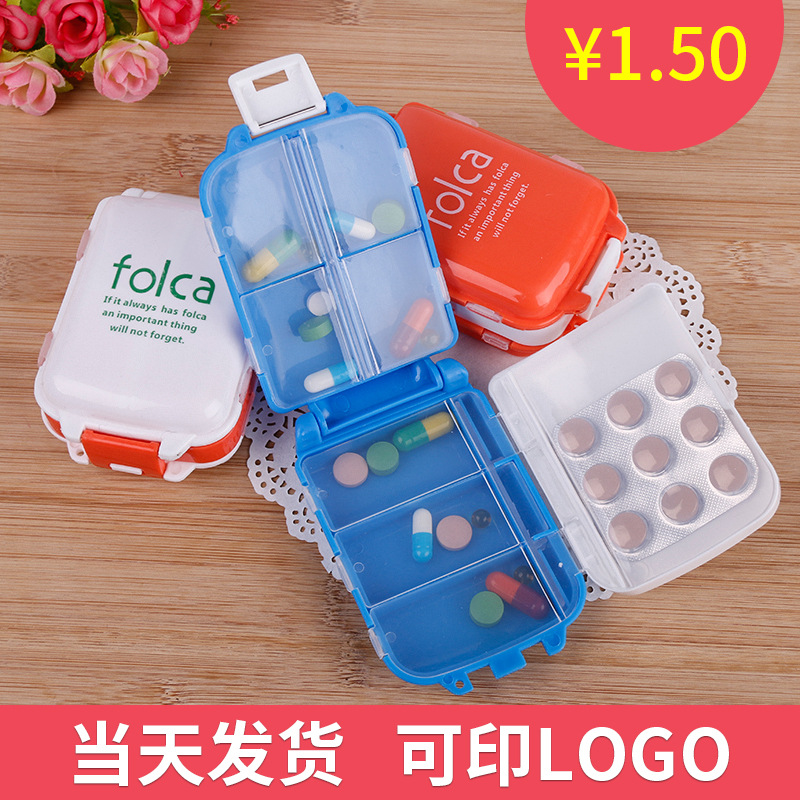 Plastic Kit 7 days Foldable Layer 8 Portable Storage box Week originality storage box Multi-grid Separate loading
