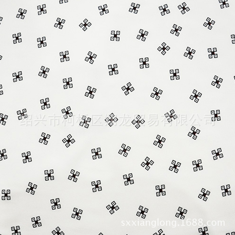 【翔龙印花 XL6911】简洁清新小方块几何女装花瑶面料