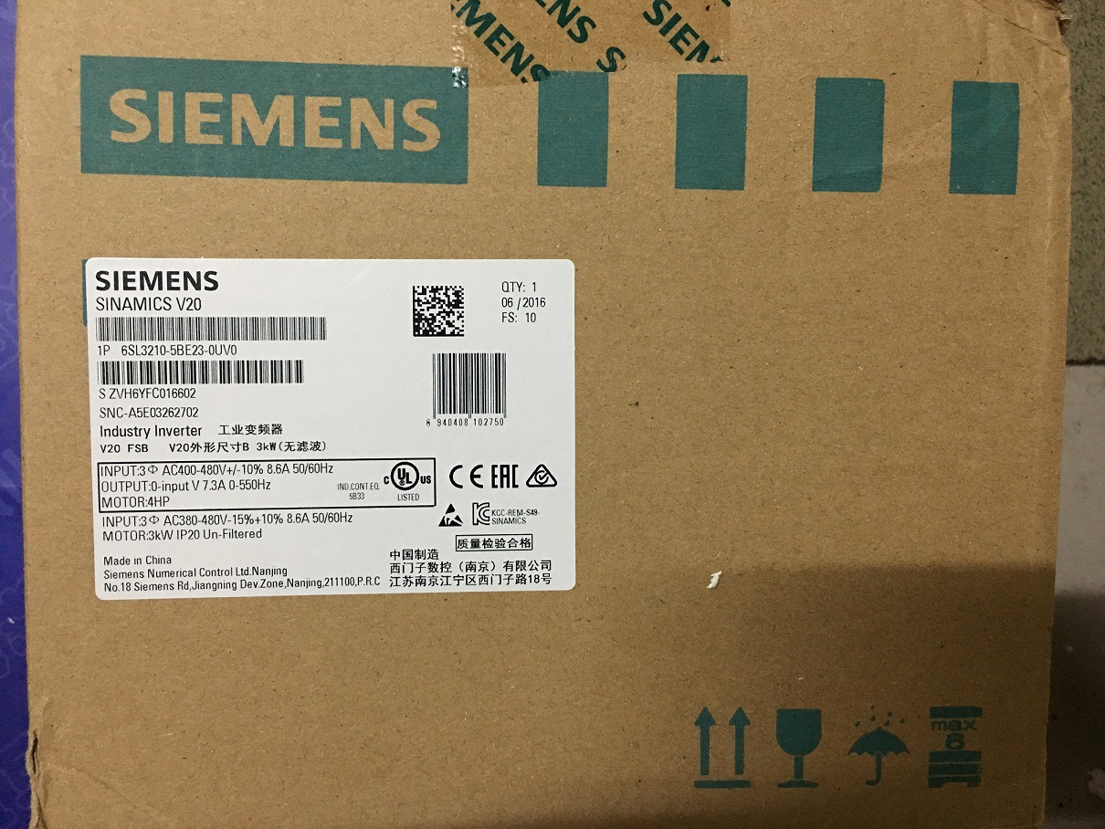 6SL3210-5BE23-0UV0 V20Ƶ 3KW 6SL321O-5BE23-OUVO