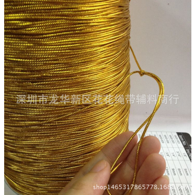 现货供应8股金线 1.0MM 1.5吊线DIY工艺玩具辅料 中粗大粗金线 银