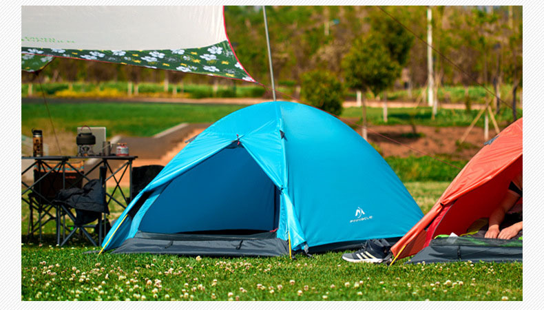 Wholesale pinnacle double outdoor rainstorm tent 2-3 camping aluminum pole glass pole type