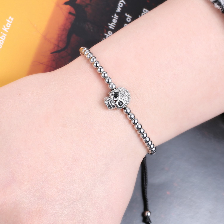 Fashion Skull Copper Plating Zircon Bracelets 1 Piece