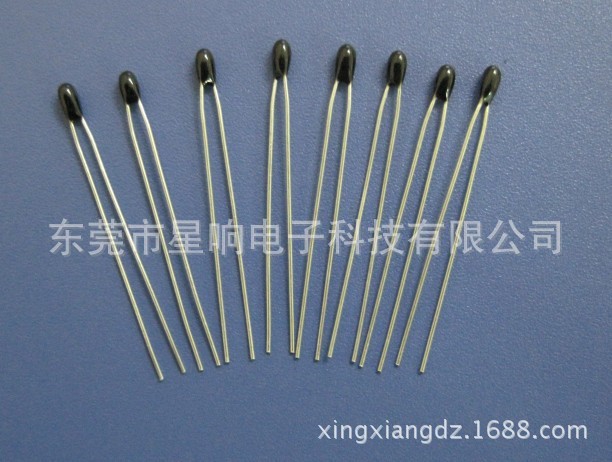 NTC热敏电阻器，NTC温度传感器R25=50KΩ B=3380K头部线径可定做