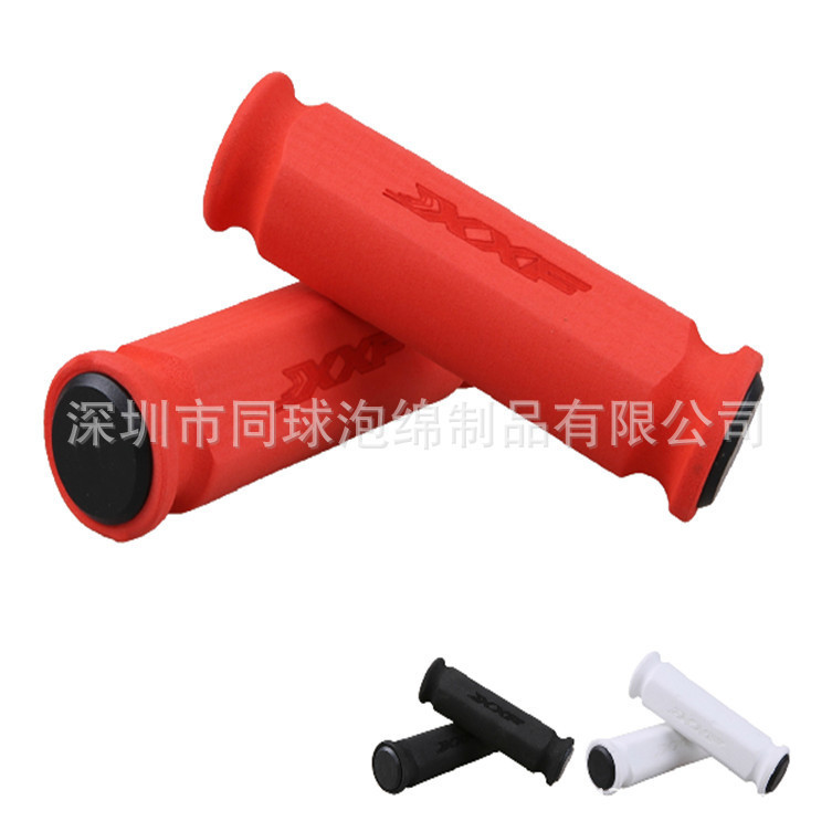 光面橡塑把套 六角形彩色管 研磨凹槽发泡海绵手把套 镭射LOGO