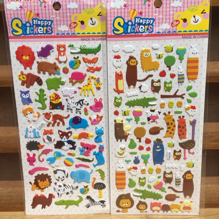 韩国文具FUNNY卡通立体儿童泡泡贴 日记装饰手机贴纸 来样印刷