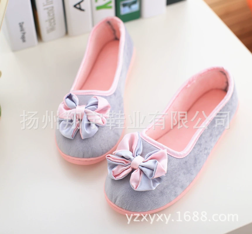 Two-color comfortable footwear with bow for pregnant, shoes, Korean style, soft sole