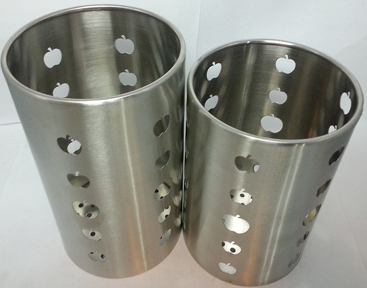 Factory direct sales of stainless steel chopstick cages, apple seat punching chopstick buckets, restaurant tableware buckets, cookware buckets detail image 3