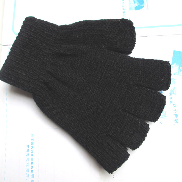 Guantes de Invierno Cálidos de Medio Dedo al por Mayor del Fabricante, Guantes de Punto sin Dedos para Hombre, Guantes Unisex para Aprender Informática con Diseño de Medio Dedo