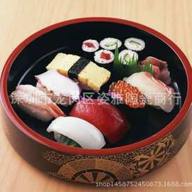 批发圆形寿司桶菊花寿司盆刺身拼盘台日式寿司盛器高档鱼生冰盘