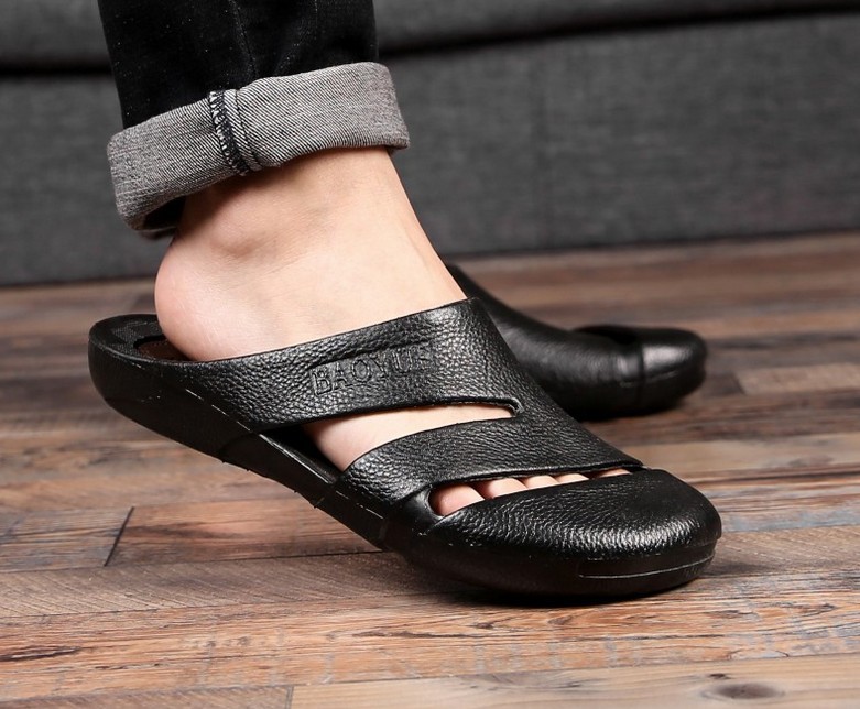 summer waterproof non-slip Baotou outdoors Imitation leather Plastic Baoyue slipper Crocs Hollow Sandals wholesale