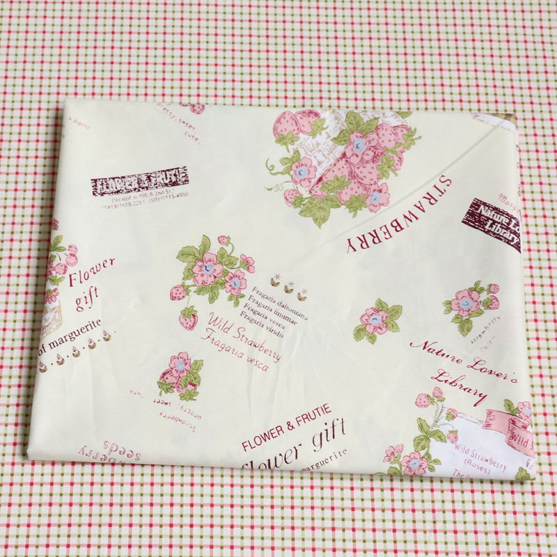 全棉布料欧式印花布格子AB版斜纹布 家居床品围裙纯棉面料批发