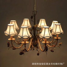 松果吊灯直批树杈吊灯 创意树枝小鸟灯具 led餐厅美式乡村植物灯