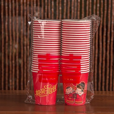 Manufactor Direct selling Wedding supplies marry Wedding 2000 disposable paper cup Love each other gules