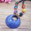 Retro sapphire sweater, fashionable crystal, demi-season necklace, pendant, accessory, Korean style