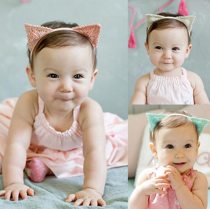 Buy quality Korean Cat Ears Headband Baby Hair Accessories Baby