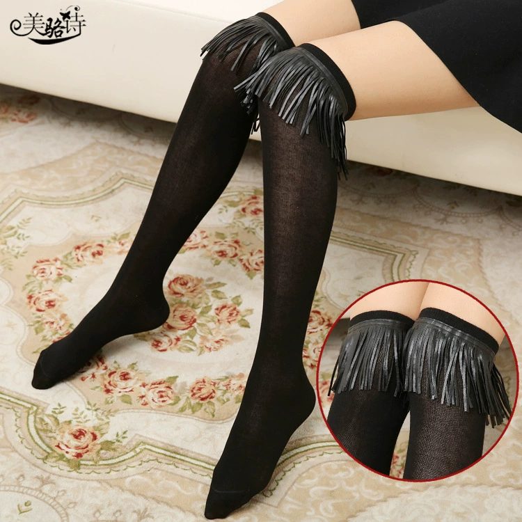 Japanese autumn cotton keep warm high boots, knee socks