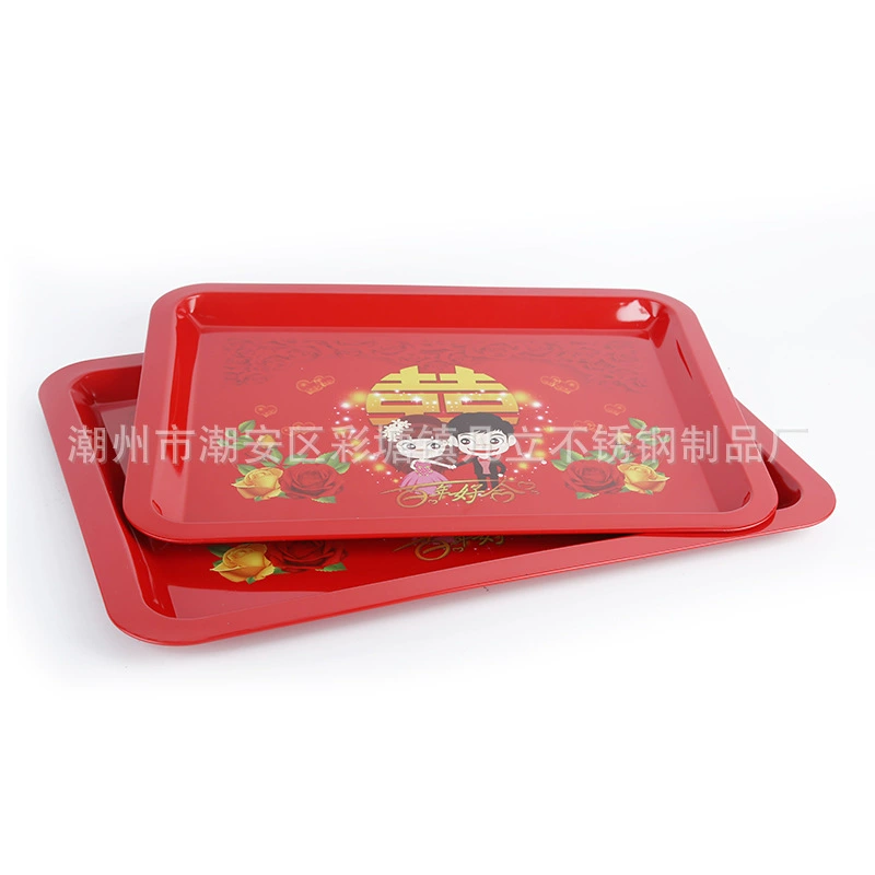 Manufacturers supply Macau Iron Hi celebrate red disk double happy red square festive wedding red pallet