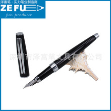 优质商务线切割铜夹金属钢笔-男仁铜夹商务黑书写钢笔优质