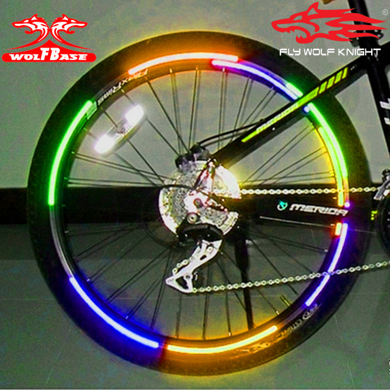 Bicycle reflective stickers, motorcycle tire stickers, mountain bike wheel reflective strips stickers, manufacturer custom wholesale