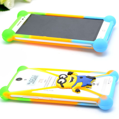 通用型防摔硅胶支架3代手机套带支架卡通边框保护国产手机壳