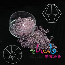 厂家批发AAA压顶6MM两头尖空心钻玻璃钻 288颗/包 DIY饰品配件