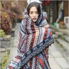 Scarf, autumn big ethnic trench coat, beach cloak, cotton and linen, sun protection