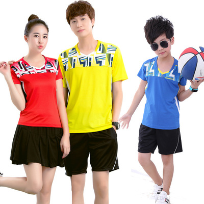 Recruitment Wholesale agents Badminton clothing men and women suit Lovers money Kids customized motion T-shirts Jersey Short sleeved