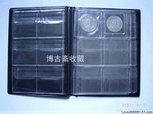 A 36-grid square box coin collection album / round box coin collection album, round box collection album, coin figure album that can hold large coins.
