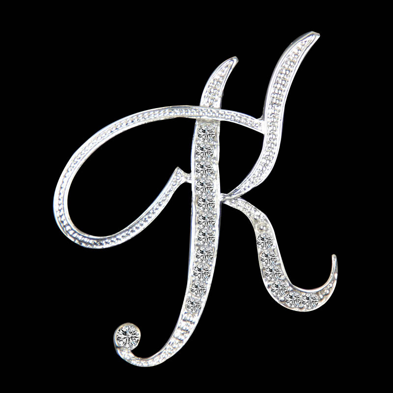 Einfache 26 Englische Alphabet Diamant Brosche Großhandel display picture 12