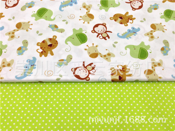 纯棉斜纹布料 韩国AB版小卡通全棉被套睡衣棉服里布宝宝布开心猴