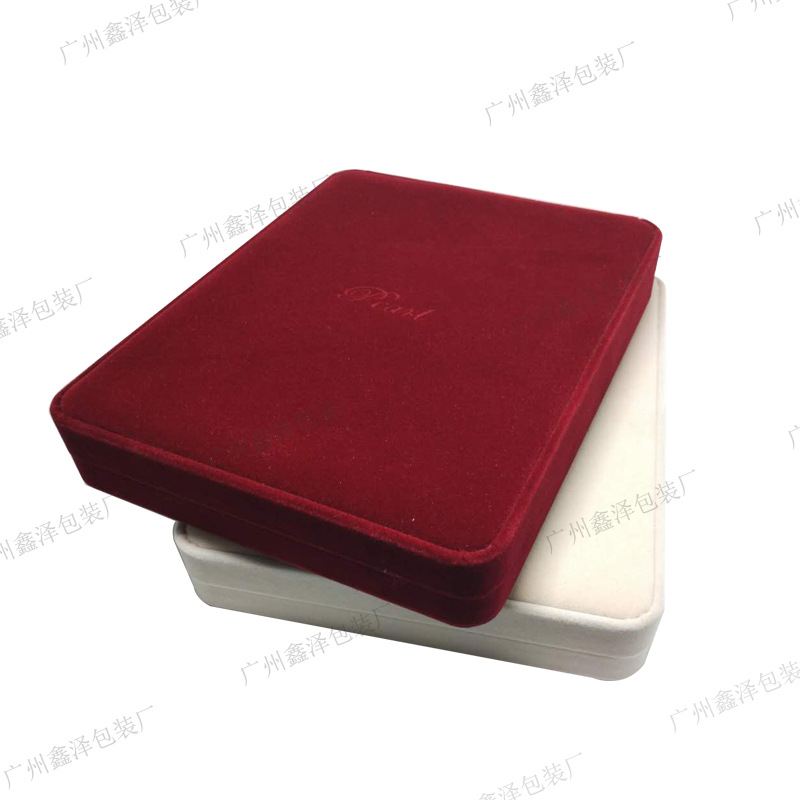 高档绒布珍珠项链盒 高档首饰盒 珍珠展示盒 礼品包装盒批发
