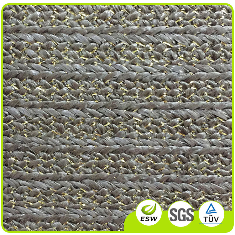 专业销售PP草编织布 台湾PP草编布特使编织靠垫面料PP夹金线布料