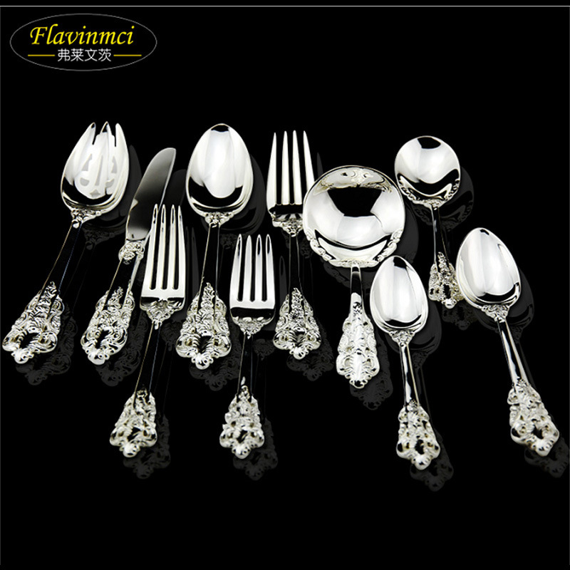 wholesale Flavinmci Flavin Heights Baoyin Metal Cutlery Spoon Knife Fork spoon tableware Package 10 piece